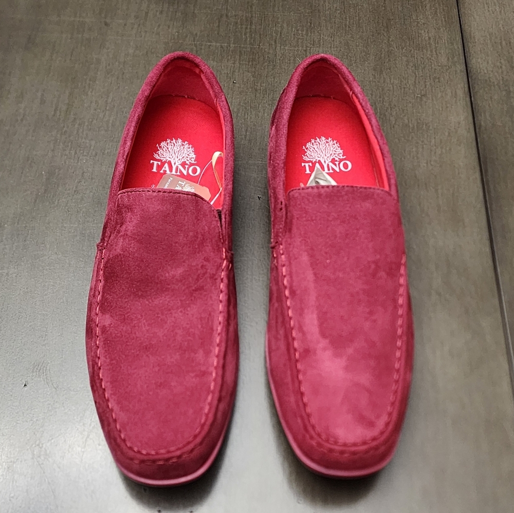 Tayno "Mirp" Wine Vegan Suede Moc Toe Driving Loafers Size 12